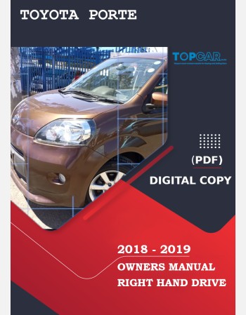 toyota porte 2018-2019 owners manual in english
